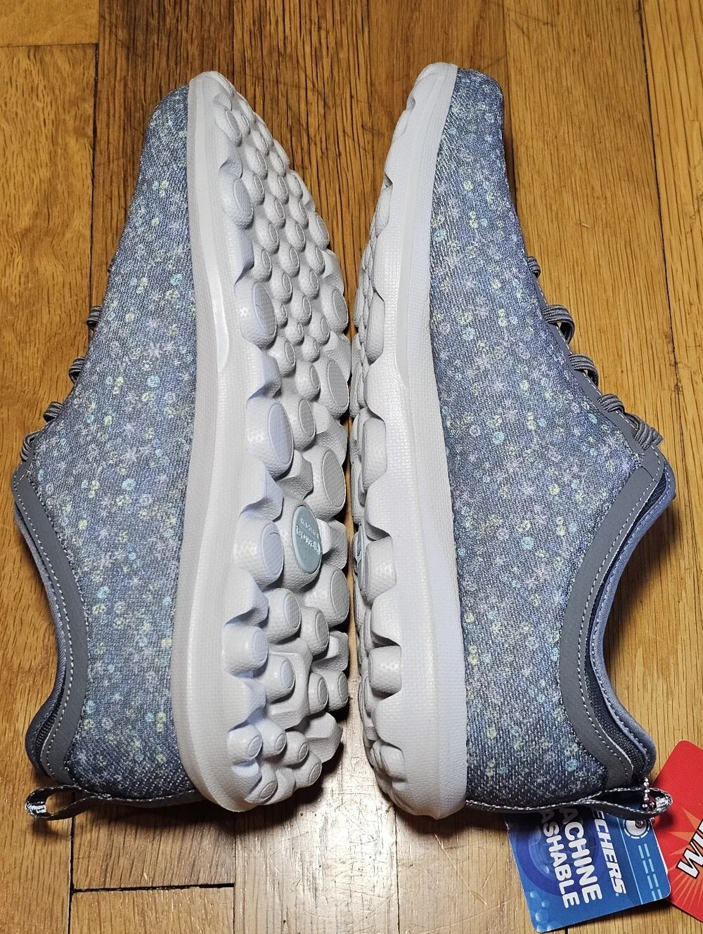 Skechers Go Walk Go Go Mat Slip On Blue Floral Sneakers Women's Size 8.5 NWT